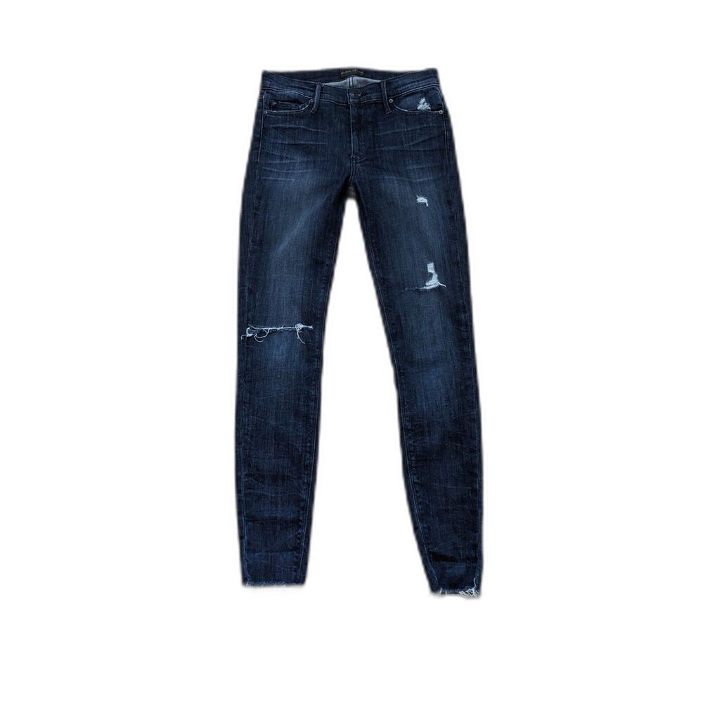 Black Orchid Womens Jeans Noah Ankle Fray Dark Wash Stretch Size 26